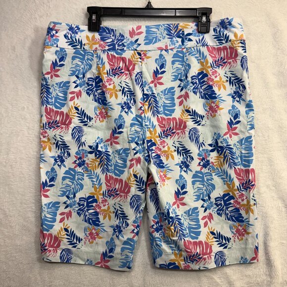 Counterparts 18 Floral Bermuda Shorts Tropical Summer Beach Preppy Casual - Picture 4 of 9